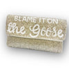 Blame It on the Goose Silver Beaded Clutch, Evening Handbag, Celebration Handbag